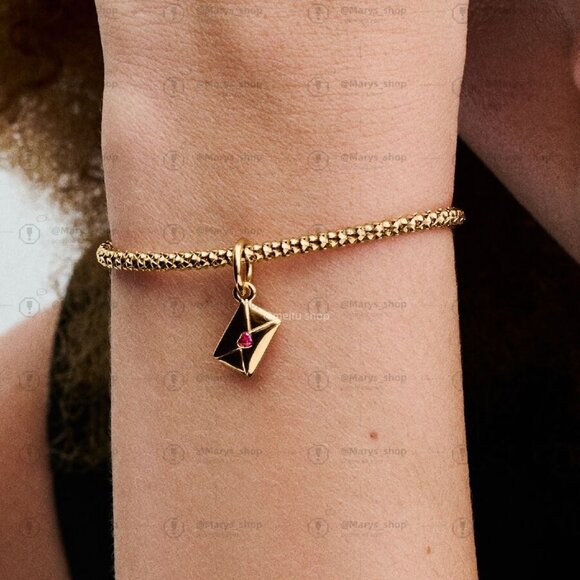 Pandora Love Letter Envelope Dangle Charm - Picture 2 of 2